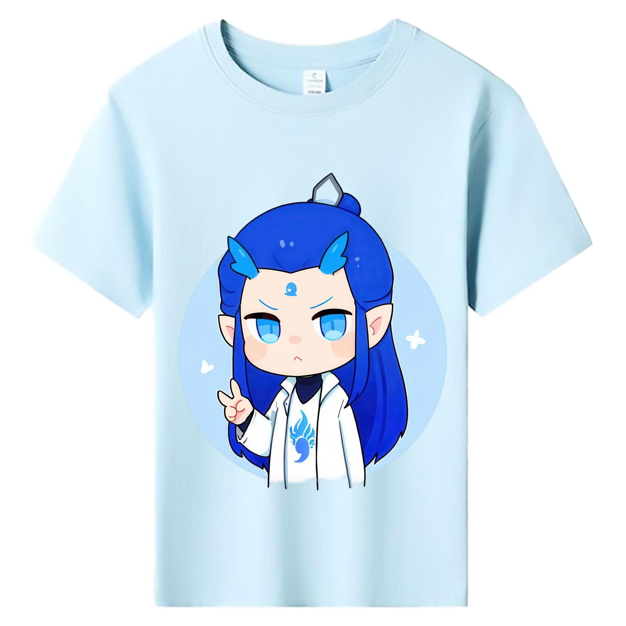 （画像用） Ne Zha 2 ナタ 魔童の大暴れ 綿100％キッズTシャツ（フロントプリント）